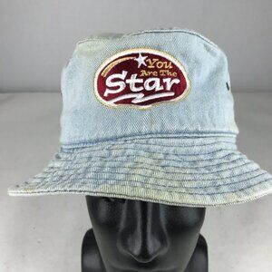 Denim Bucket Hat Cap North Star Casino "You Are The Star" Big Accessories Medium
